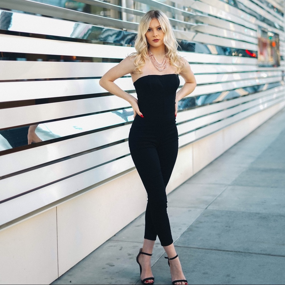 Black tight fitted romper!